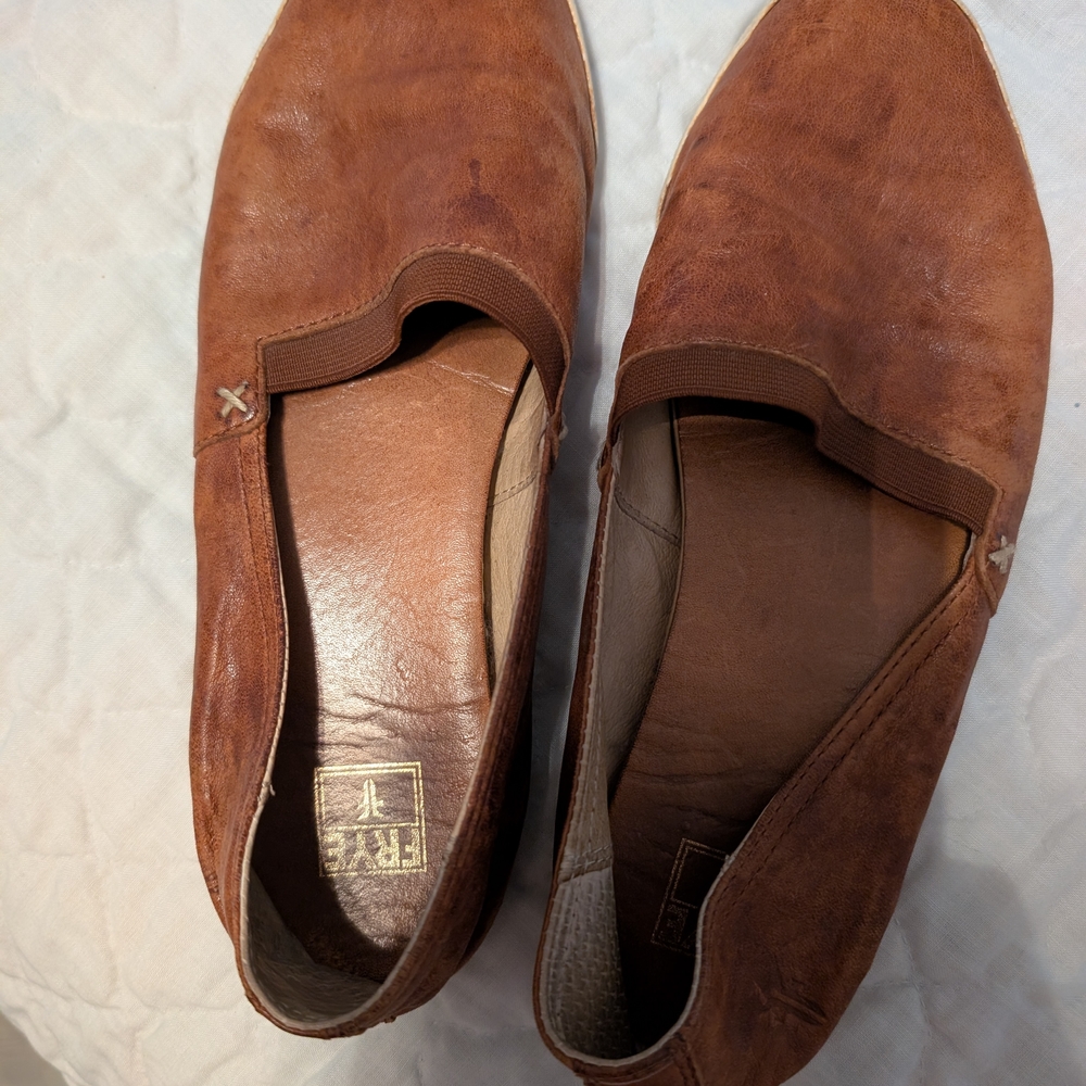 Frye Brown Leather Loafers with Cushioned Insole